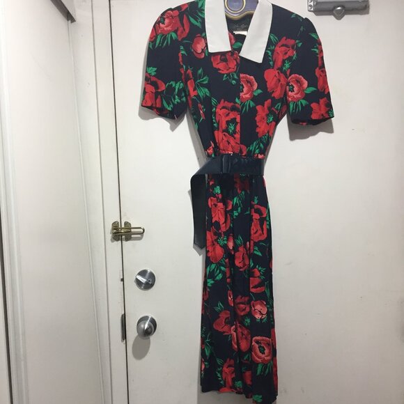 VINTAGE ERIC RYAN FLORAL PRINT DRESSES SIZE 10 - Picture 4 of 6